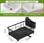 Space-Saving Dish Drying Rack for Kitchen Counters, Black