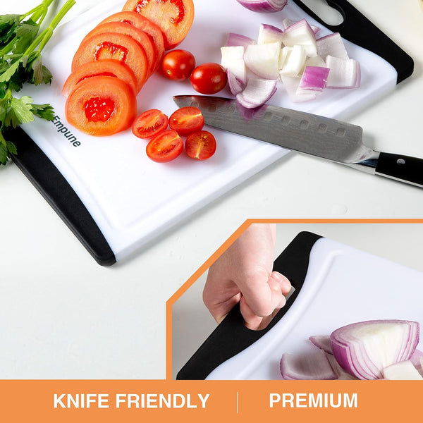 Set of 4 Extra Large Plastic Cutting Boards for Kitchen