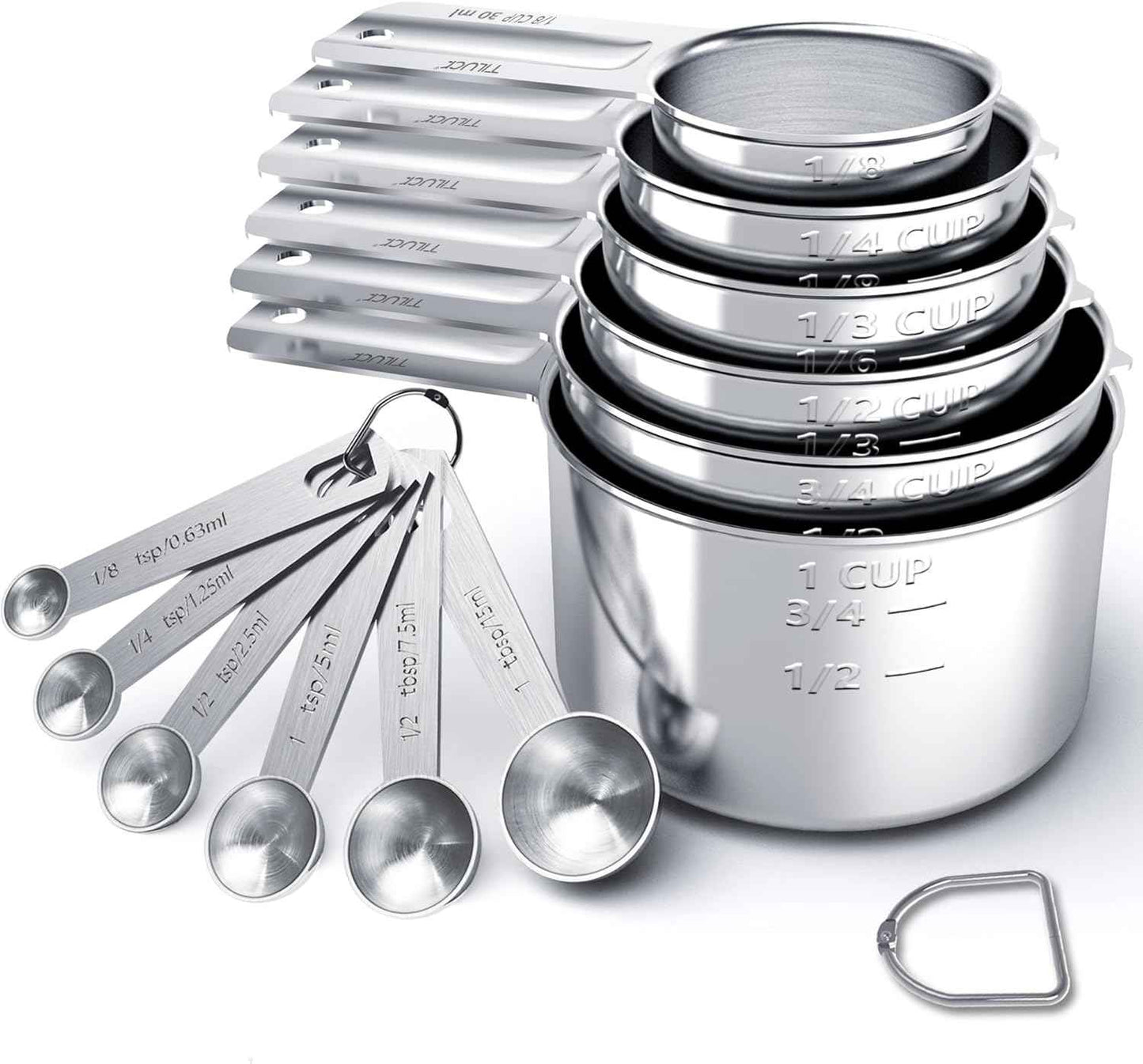 TILUCK Stainless Steel Measuring Cups & Spoons Set, Cups and Spoons,Kitchen Gadgets for Cooking & Baking (10)