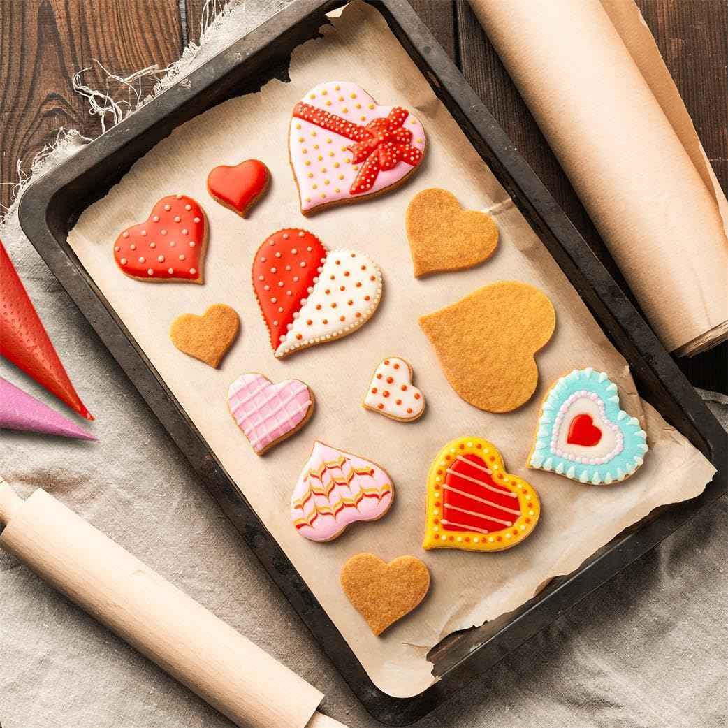 Heart Cookie Cutter Set - 7 Pieces Heart Cookie Cutter for Valentine's Day - Stainless Steel Small Heart Shaped Cookie Cutter for Sandwiches, Cookie, Biscuit