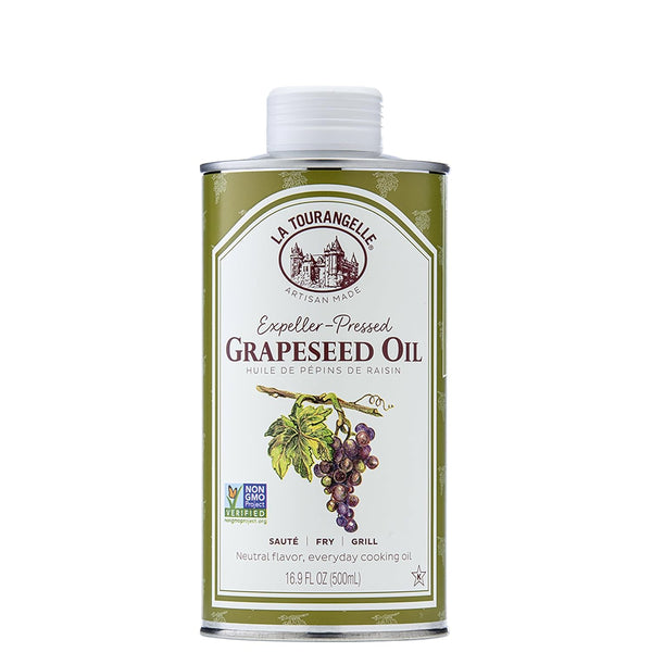 la tourangelle expeller-pressed grapeseed oil, 16.9 fl oz, high heat neutral cooking oil and skincare