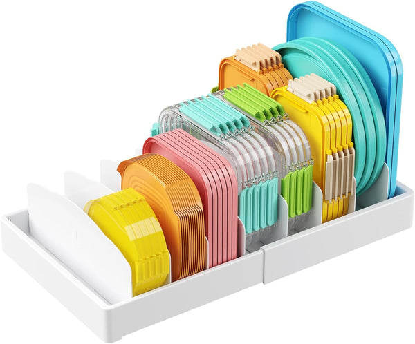 Kitchen Cabinet Organizer for Food Container Lids and Storage