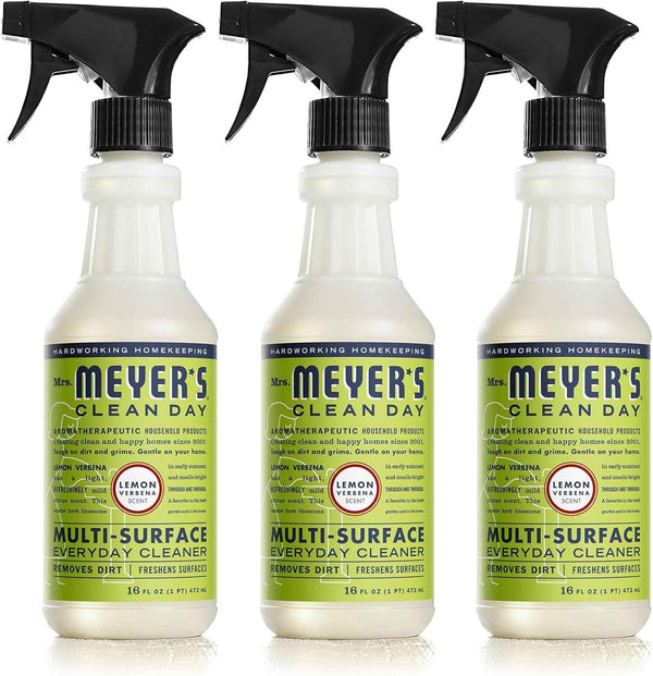 Mrs. Meyer's All-Purpose Cleaner Spray, Lemon Verbena, 16 fl oz, Cruelty Free, Pack of 3