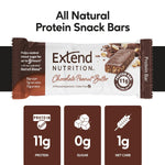 Extend Sugar Free Protein Bars, High Protein and Fiber, Low Carb, Keto Friendly, 12 Count, Chocolate Peanut Butter