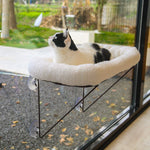 Zakkart metal cat window perch for large cats and kittens with 40lb weight capacity and machine washable bed