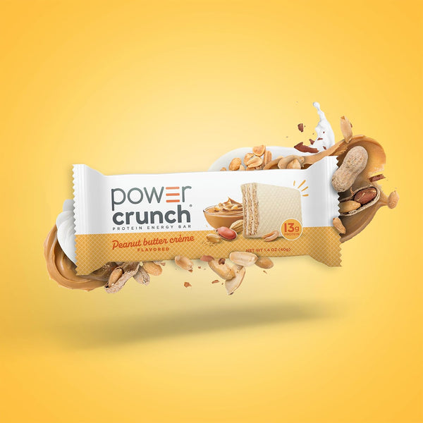 Power Crunch Protein Energy Wafer Bars, 1.4 Ounce, 12 Count, Peanut Butter Creme