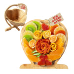 Dried Fruit Gift Basket with Exotic Fruits and Wooden Tray