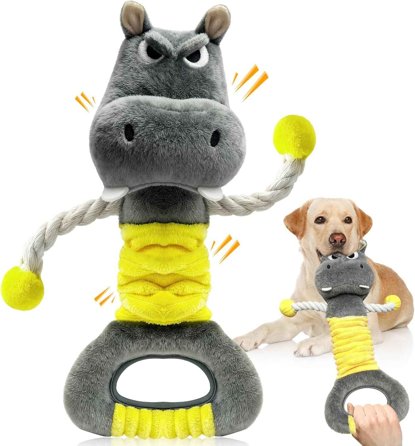 Large Squeaky Dog Toys- Plush Dog Toys with Soft Fabric for Small, Medium, and Large Dogs Daily Companionship, Training Reward Gift