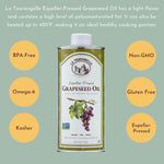 la tourangelle expeller-pressed grapeseed oil, 16.9 fl oz, high heat neutral cooking oil and skincare