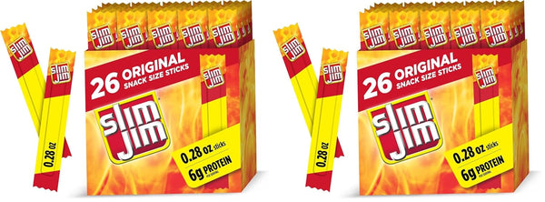 Slim Jim Original Flavor Snack Sticks, 26 Count, 0.28 oz Each