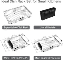 Stainless Steel Expandable Dish Drying Rack for Small Kitchen Counters