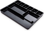 Desk drawer organizer tray with 9 storage compartments for home and office use