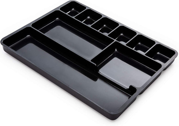 Desk drawer organizer tray with 9 storage compartments for home and office use