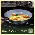 19-piece ceramic cookware set with non-stick coating and induction compatibility