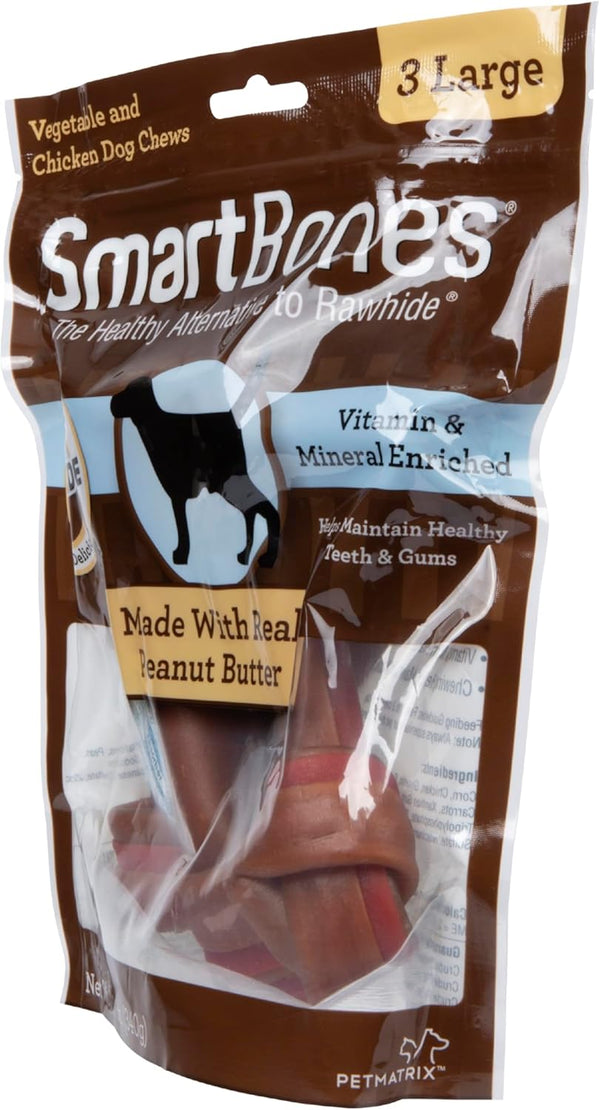 SmartBones Dog Chews, Rawhide-Free and Made with Real Meat, 3 Large, Fun-Shaped Treats