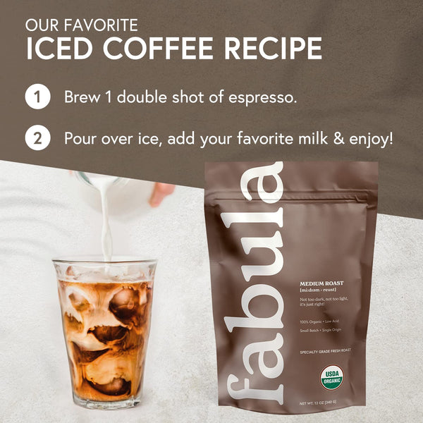 USDA Organic Fabula Low Acid Ground Coffee Medium Roast 12 oz No Molds Mycotoxins Free Single Origin