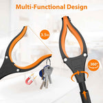 32" Grabber Reacher Tool, 2-Pack Foldable Reacher Grabber Pickup Tool with 360° Rotating Jaw & Magnet, Trash Picker Upper Grabber, Lightweight Grabbers for Seniors Heavy Duty