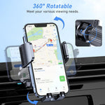 Blukar Car Phone Holder Mount with 2025 Metal Hook Clip and 360° Rotation