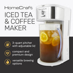 HomeCraft 3-Quart Stainless Steel Café Iced Tea and Coffee Brewing System