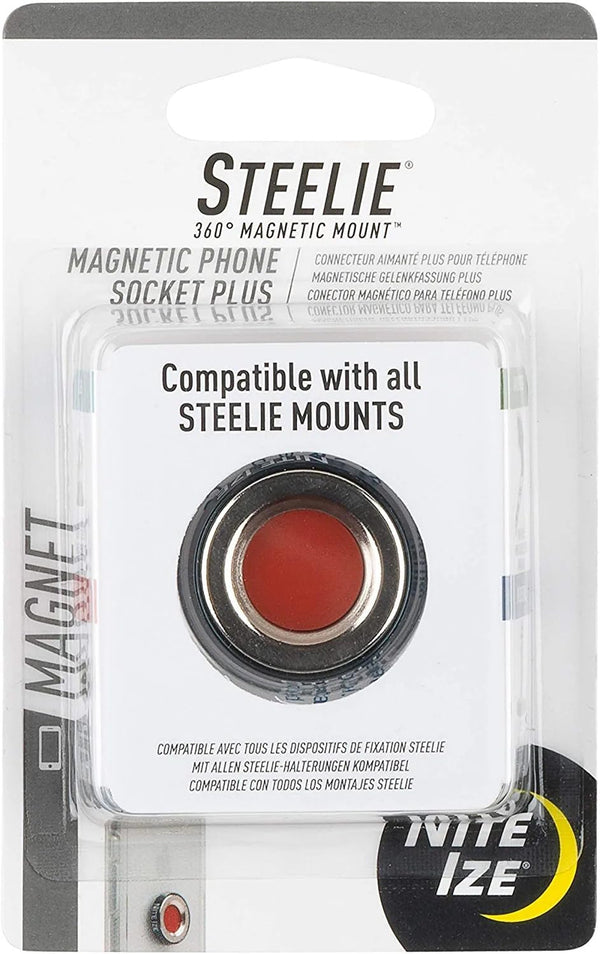 Nite Ize Steelie Magnetic Phone Socket - Strong Dashboard Mount Phone Socket for a Secure Hold - Smooth Glide - Adjustable Viewing - Works with Steelie Mounts