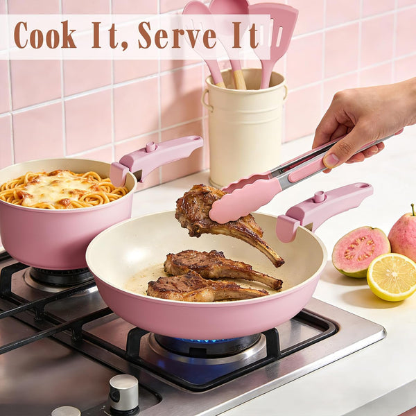 Umite Chef 21-Piece Non-Stick Ceramic Cookware Set with Detachable Handles
