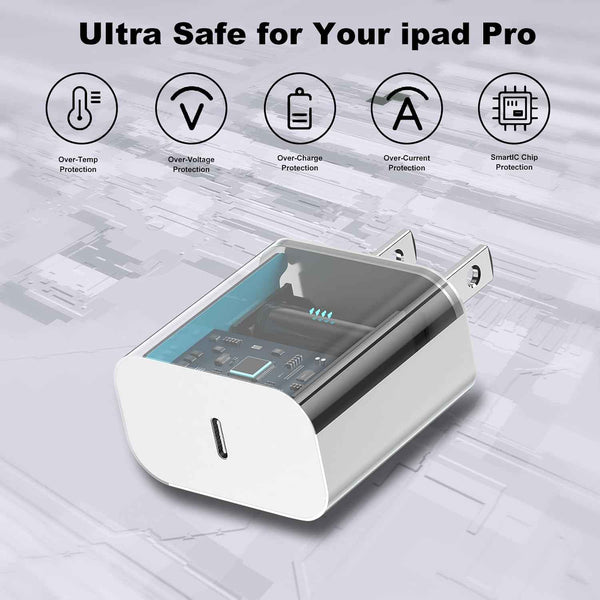 2-pack 20W Apple USB-C wall charger with 6FT USB-C to C cable for iPhone 17/Pro, iPad