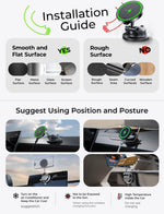 LISEN for 15W Magsafe Car Mount Charger, Magnetic Phone Holders for Your Car, Magnetic Wireless Car Charger, Suction Phone Mount for Car Accessories for iPhone 17 Pro Max 16 15 14 13 12, Gifts for Men