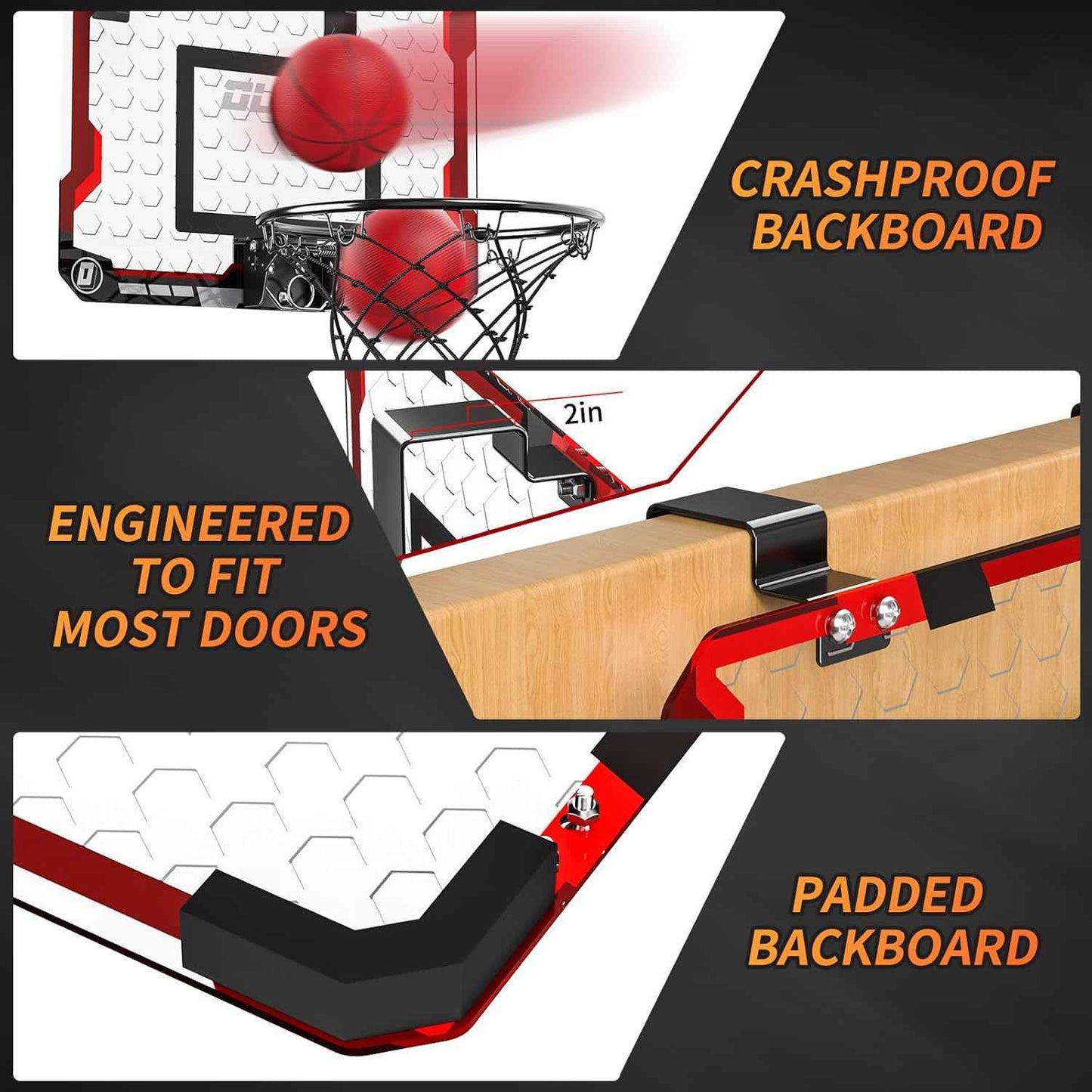 TEMI Indoor Basketball Hoop for Kids, Door Room Basketball Hoop,Mini Basketball Hoop with 4 Balls, Basketball Toys for 3 4 5 6 7 8 9 10 11 12 Year Old Boys