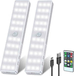 LED Closet Light with Charging Station, 6 Pcs 30LEDs 8'' Dimmer Rechargeable Motion Sensor Under Cabinet Lighting, Stick-Anywhere Night Light for Wardrobe,Kitchen