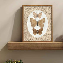 uniro Vintage Butterfly Canvas Wall Art, Bedroom Bathroom Shelf Retro Butterfly Illustration Room Decor, Canvas Prints, Posters Wall Decor Antique Paintings Home Farmhouse Wall Decor