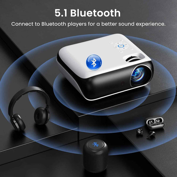 happrun native 1080p bluetooth mini projector portable outdoor movie projector