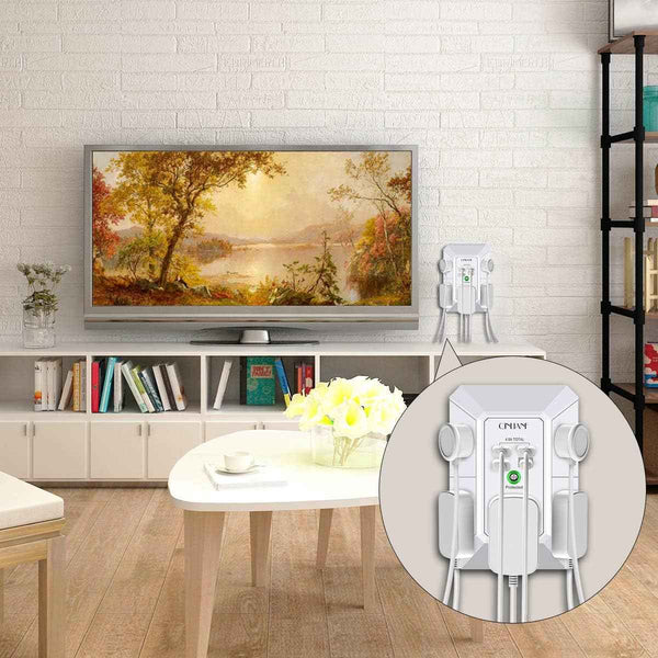Qinlianf Wall Charger 5 Outlet Extender with 4 USB Charging Ports 3-Sided Power Strip Multi Plug Adapter 3U1C