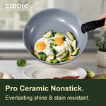 19-piece ceramic cookware set with non-stick coating and induction compatibility