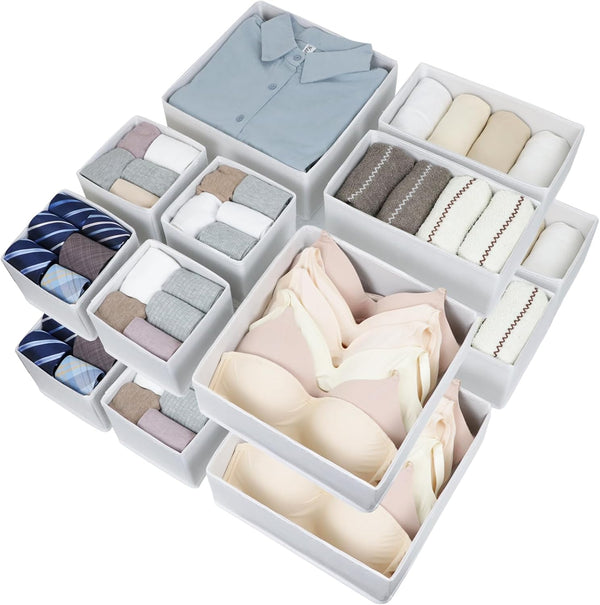 12 pack drawer organizers for clothing storage and organization