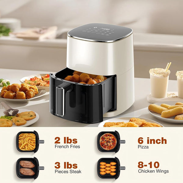 Air Fryer, 6QT Square Airfryer with Visual Window, 400°F Fast Heating Air Fryers Oven with Timer, Auto-Off, Non Toxic & Non Stick, Multiple 12 Modes for Roast, Bake, Dehydrate, Fry, Reheat