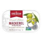King Oscar Skinless & Boneless Mackerel in Olive Oil, 4.05 Oz Cans, Wild Caught, Keto & Paleo Friendly