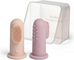 Moonkie Baby Finger Toothbrush Tongue Oral Cleaner Kit for 3 Months +, 3 Pcs, Blush/Pale Mauve/Blush Soft Touch Design