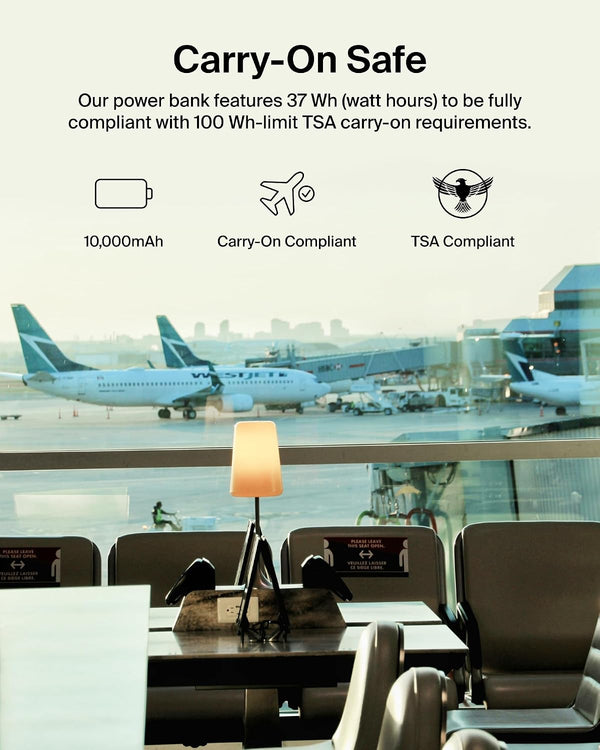 Belkin Portable Charger Power Bank for iPhone/Android (10,000mAh), 23W Battery Pack with Integrated USB-C, Lightning Cables, Pass-Through Capability, Charge 2 Devices at Once, Phone Charger Power Bank