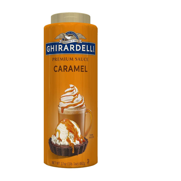 Ghirardelli 16 oz Caramel Sauce Squeeze Bottle for Lattes, Milkshakes, and Desserts, Pack of 1