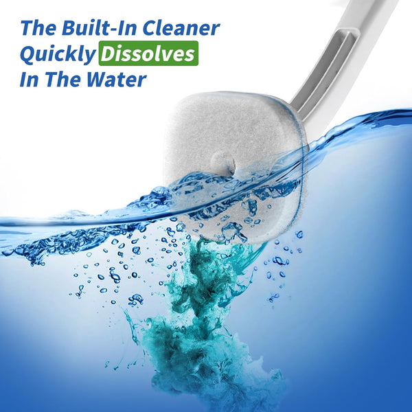 Disposable Toilet Brush - Toilet Bowl Cleaner, Toilet Cleaning Supplies, Toilet Brush with Holder, 14 Refills for Deep Cleaning and Hygienic Bathroom Maintenance
