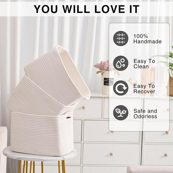 Storage Baskets for Organizing Shelves and Baby Nursery