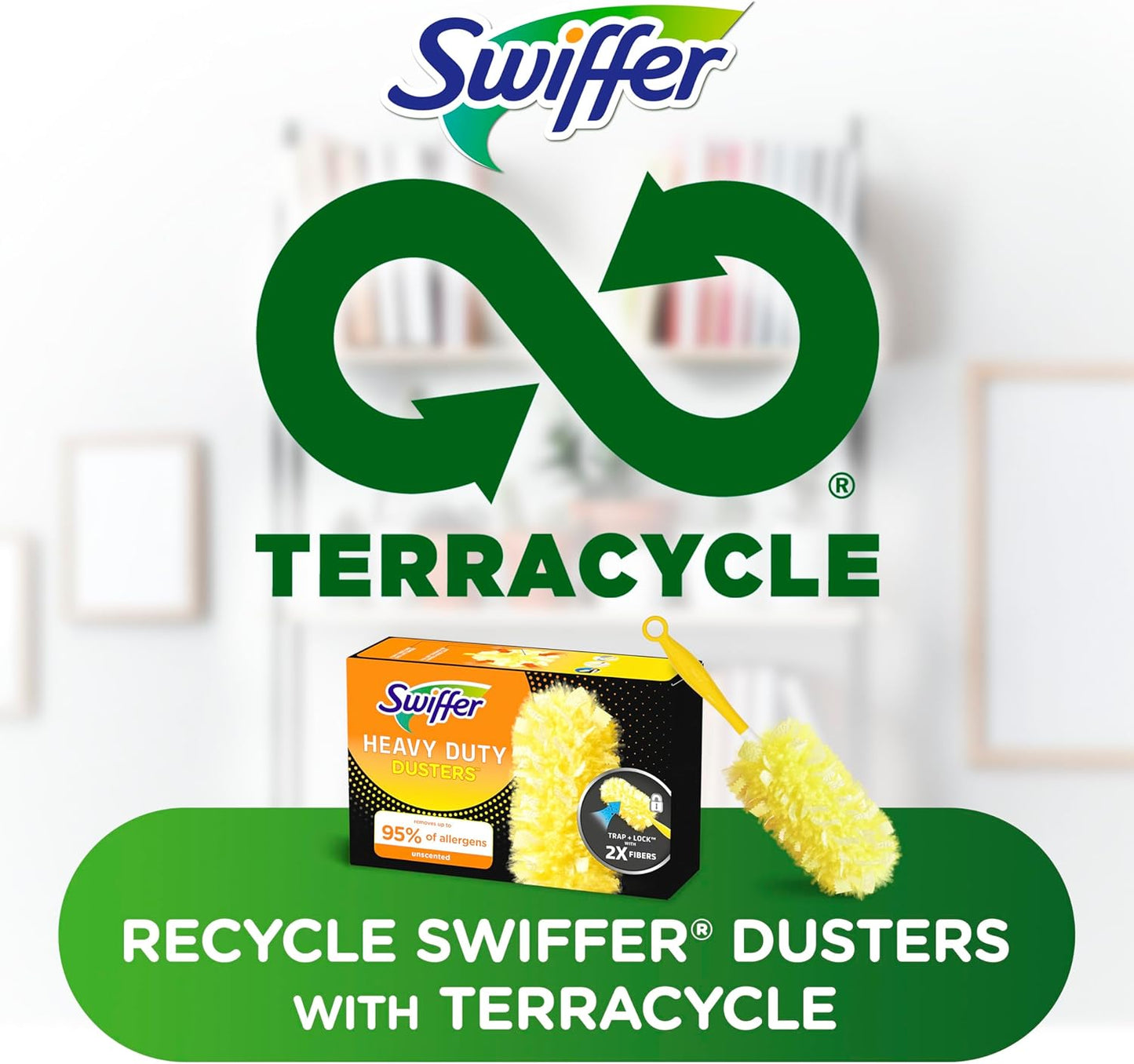 Swiffer Dusters Refill for Cleaning, Feather & Microfiber Duster Disposable Alternative, For Dusting Furniture, Blinds, Ceiling Fans, Walls, Helps Remove Allergens, Heavy Duty, Unscented, 11ct