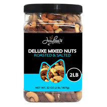 Mixed Nuts Deluxe - Roasted & Salted Variety Snack Mix with Cashews, Almonds, Brazil Nuts, Pecans, Hazelnuts in 32 oz Reusable Container