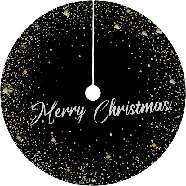 Flash World 48 Inch Large Christmas Tree Skirt Xmas Soft Cover Mat Decor Snowflake Collar Farmhouse Tree Skirt for Holiday Ornaments Party Home Indoor Decorations (Red, 48INCH)