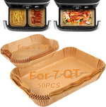 BYKITCHEN 300PCS Air Fryer Liners for Ninja Dual Airfryer, Rectangle Disposable Air Fryer Parchment Paper Compatible with Ninja DZ201/ DZ401/ DZ550, Bella Slim Airfryer &More, Air Fryer Accessories
