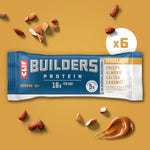 CLIF BUILDERS Protein Bars - Crispy Almond Salted Caramel - 16g Protein - Gluten Free - 6 Pack