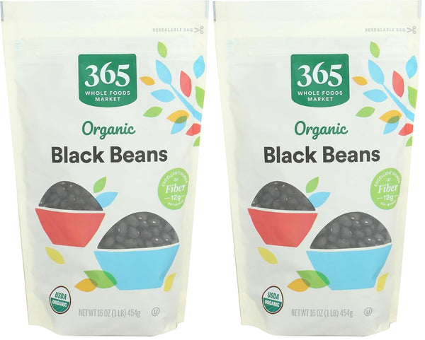 365 by Whole Foods Market Organic Black Beans - 16 Ounces, Low Sodium, High Fiber, and Non-GMO