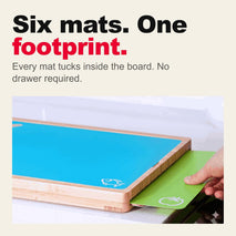 Bamboo cutting board set with 6 color-coded flexible mats for kitchen meal prep