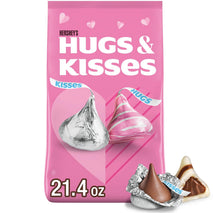 hersheys hugs & kisses assorted flavored 21.4 oz valentines candy bag kosher gluten-free milk chocolate