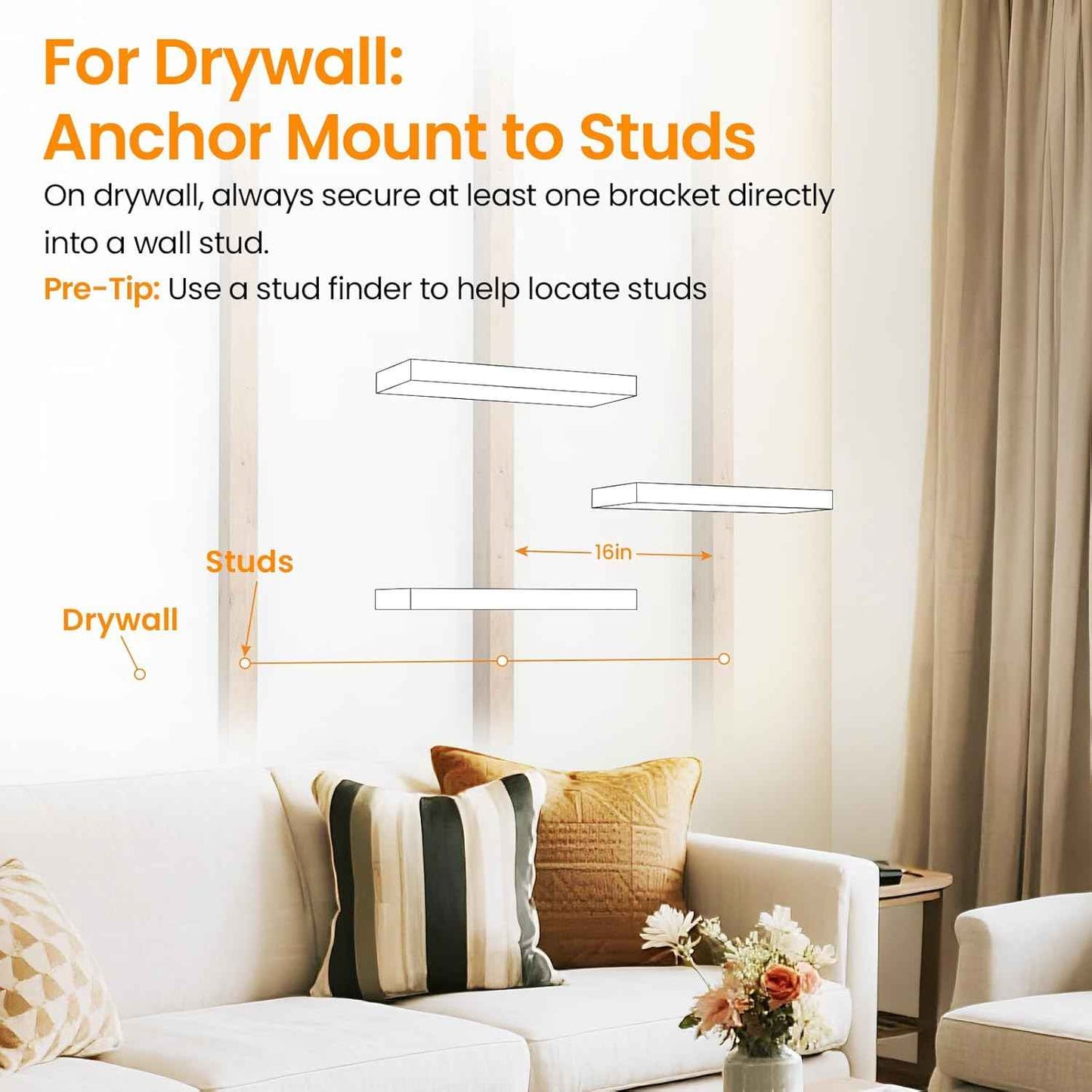 BAYKA Floating Shelves for Wall, Wall Mounted Rustic Wood Shelves for Bathroom, Bedroom, Living Room, Kitchen, Hanging Shelf for Books/Storage/Room Decor with 22lbs Capacity (Black, Set of 3, 15.7in)